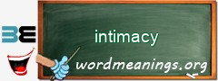 WordMeaning blackboard for intimacy